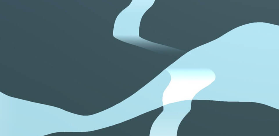 screen cap from '...like tears in rain.'. abstract image of fading, transparent cyan curves of various lengths and thicknesses over a dark teal background