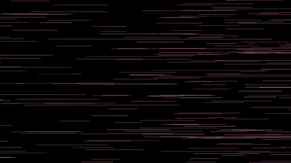 various hues of pink lines go by horizontally over a black void